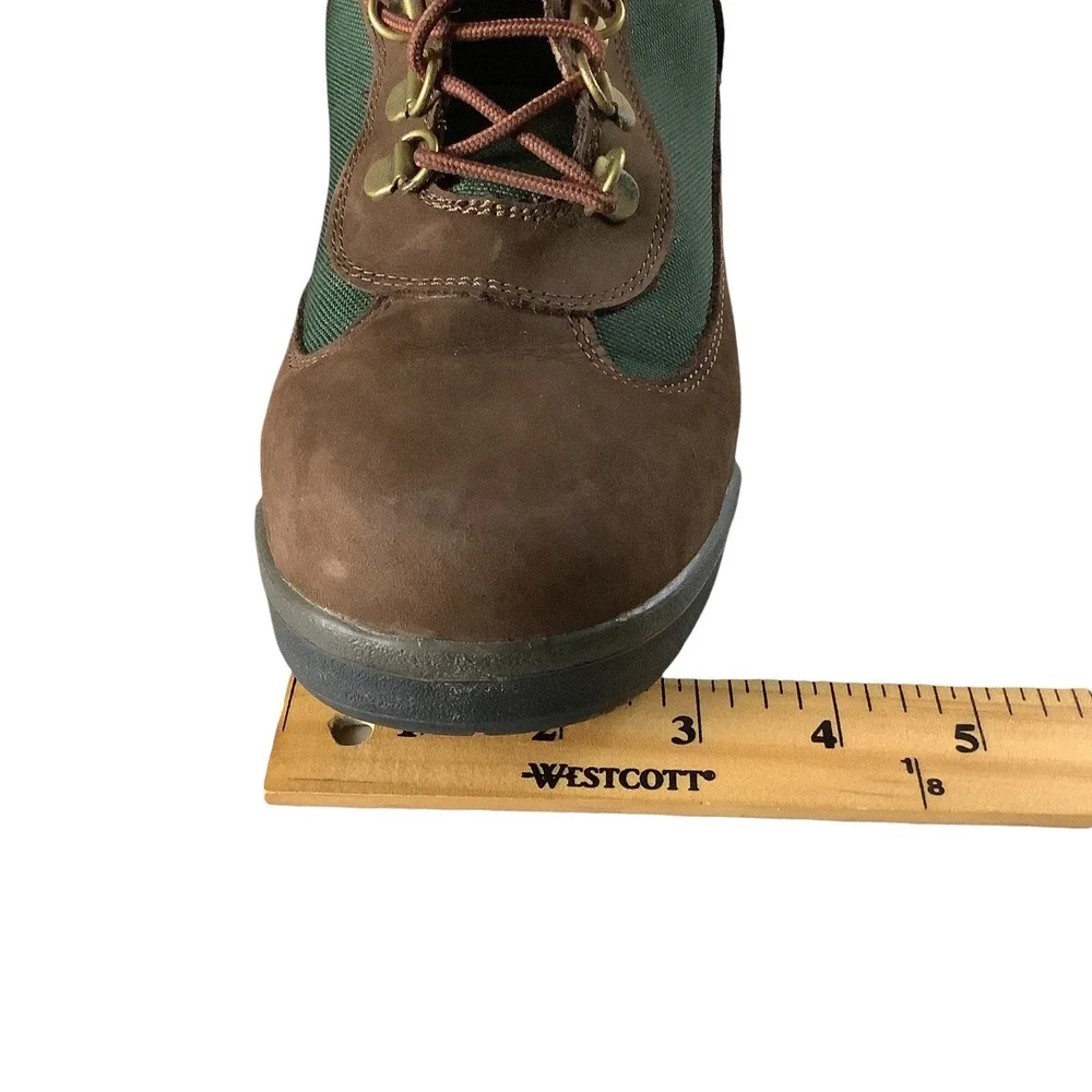Timberland Field Boots Boys 7 Brown Green Leather Mid Top Gorpcore Lace Up